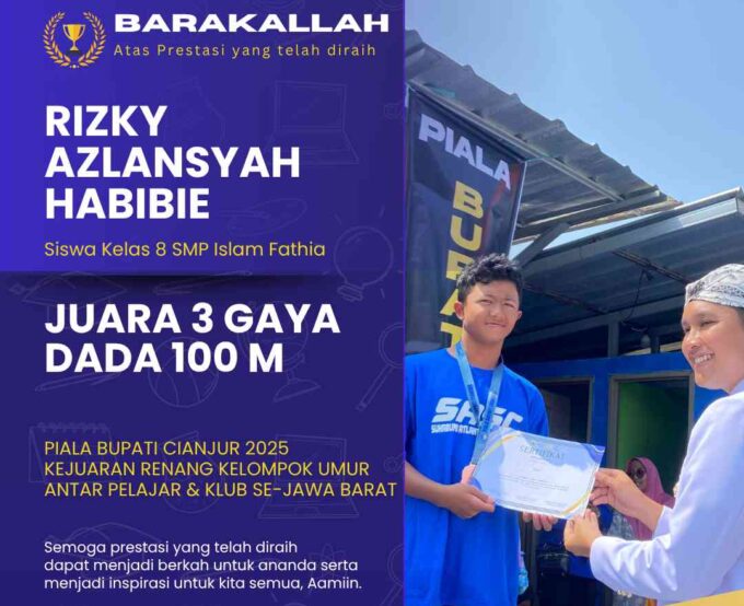 Rizky Azlansyah Habibie Torehkan Prestasi di Ajang Renang Piala Bupati Cianjur 2025