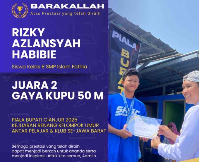 Rizky Azlansyah Habibie Sabet Juara 2 Gaya Kupu di Piala Bupati Cianjur 2025