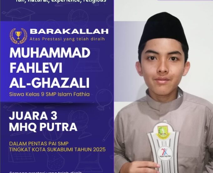 Selamat untuk Ananda Muhammad Fahlevi Al-Ghazali!